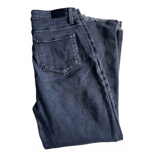 Paige Jeans Women Size 31 Black Claudine Bootcut Raw Hem Stretch Casual Capsule